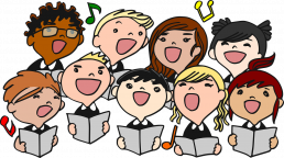 Illustrierte singende Kinder © pixaby/gustavorezende